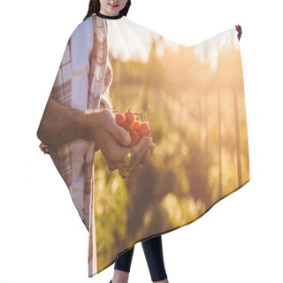 Personality  Farmer Holding Tomatoes Hair Cutting Cape