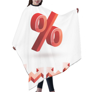 Personality  Vector Icons Of Percent And Arrows. Hair Cutting Cape