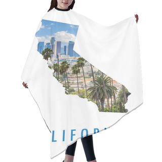 Personality  Los Angeles Picture Inside Of California Map Hair Cutting Cape