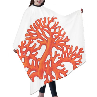 Personality  Big Red Corals Sea Life Object Isolated On White Background Hair Cutting Cape