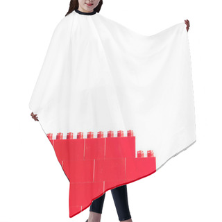 Personality  Red Lego Blocks With Copy Space Hair Cutting Cape