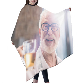 Personality  Senior Man With Cut Of Tea Hair Cutting Cape