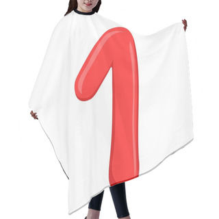 Personality  Red Number 1 In Cartoon Style, Color Number 1 In Balloons, Fun Math Hair Cutting Cape