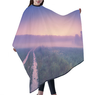 Personality  A Country Road Through The Field In A Misty Morning Hair Cutting Cape