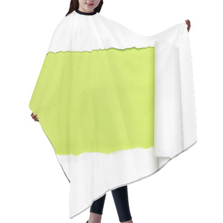 Personality  Torn Paper Showing Green Background Hair Cutting Cape