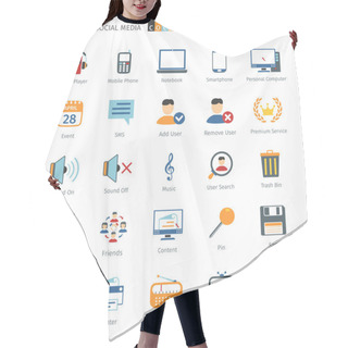 Personality  Network Colorful Icons Hair Cutting Cape