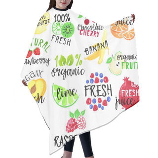 Personality  Set Of Fruit Labels And Stickers Hair Cutting Cape