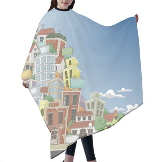 Personality  Colorful Cartoon City Hair Cutting Cape