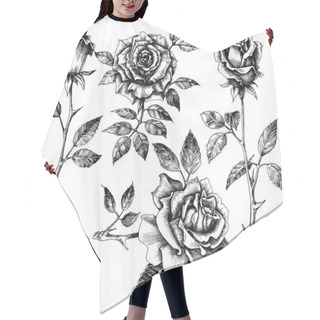 Personality  Hand Drawn Flower Set, Rose Collection Hair Cutting Cape