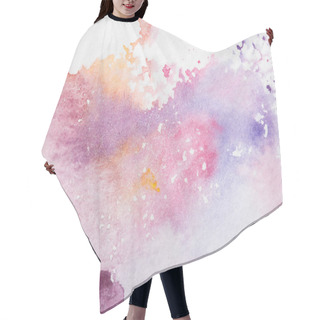 Personality  Colorful Watercolor Stains Hair Cutting Cape