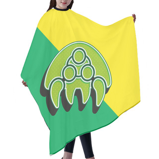 Personality  Alien Green And Yellow Modern 3d Vector Icon Logo Hair Cutting Cape