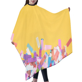 Personality  Top View Of Multicolored Confetti On Yellow Festive Background Hair Cutting Cape
