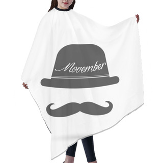 Personality  Movember Illustration On White Hair Cutting Cape