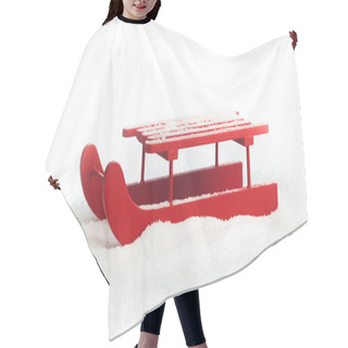Personality  Wooden Red Sled Hair Cutting Cape