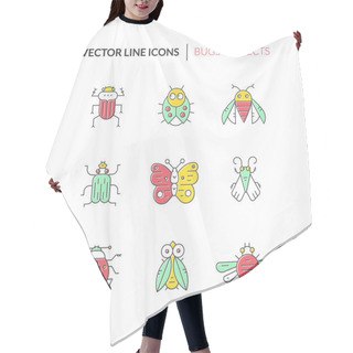 Personality  Collection Of Colorful Bugs And Insects Hair Cutting Cape