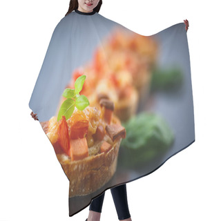 Personality  Bruschetta With Cheese And Tomatoes Hair Cutting Cape