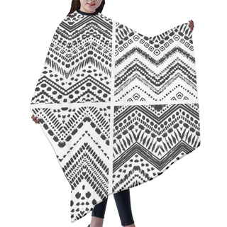 Personality  Hand Drawn Painted Seamless Pattern. Hair Cutting Cape