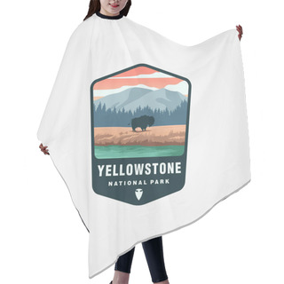 Personality  Yellowstone National Park Logo Design, United States National Park Sticker Patch Illustration Design Hair Cutting Cape