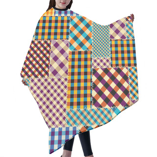 Personality  Imitation Of A Plaid Patchwork. Seamless Pattern Background. Hair Cutting Cape