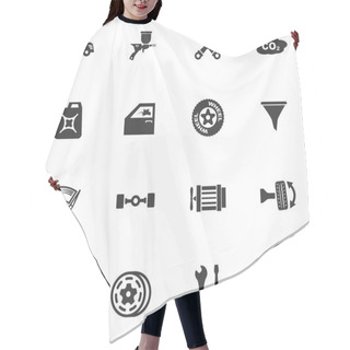 Personality  Auto Icons Set Hair Cutting Cape