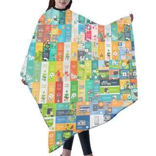 Personality  Mega Collection Of Flat Web Infographic Concepts Hair Cutting Cape