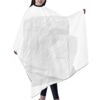 Personality  Crumpled White Waxed Packing Paper Hair Cutting Cape
