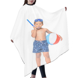 Personality  African American Boy With Diving Mask Hair Cutting Cape