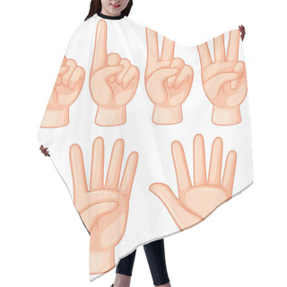 Personality  Set Of Hand Gesture Illustration Hair Cutting Cape