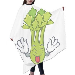 Personality  Tongue Out Celery Mascot Cartoon Style Hair Cutting Cape
