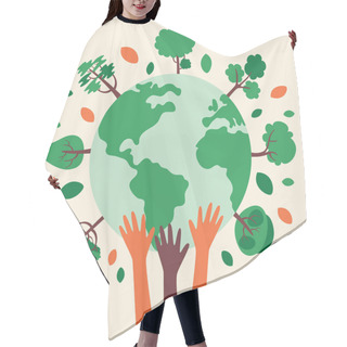 Personality  Concept Of Mother Earth Day Hair Cutting Cape