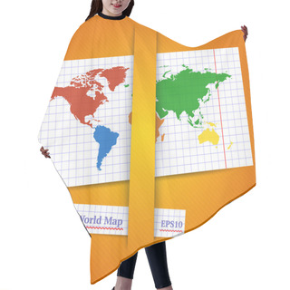 Personality  Colorful Vector World Map. Eps10 Hair Cutting Cape
