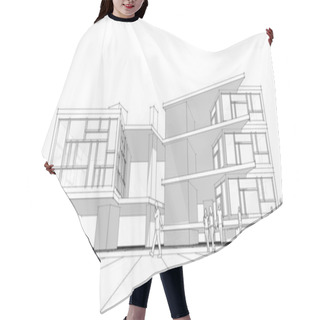 Personality  Modern House Construction Design 3d Rendering Hair Cutting Cape