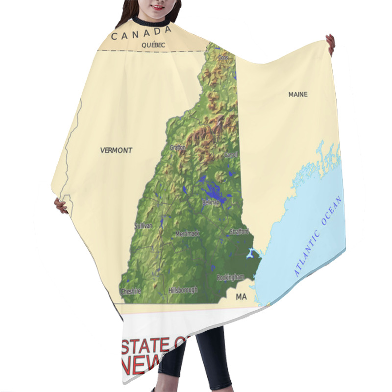 Personality  New Hampshire Counties Emblem Map Hair Cutting Cape
