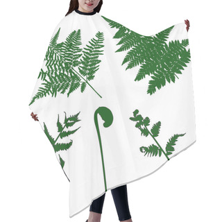 Personality  Set Of Green Fern Silhouettes Hair Cutting Cape
