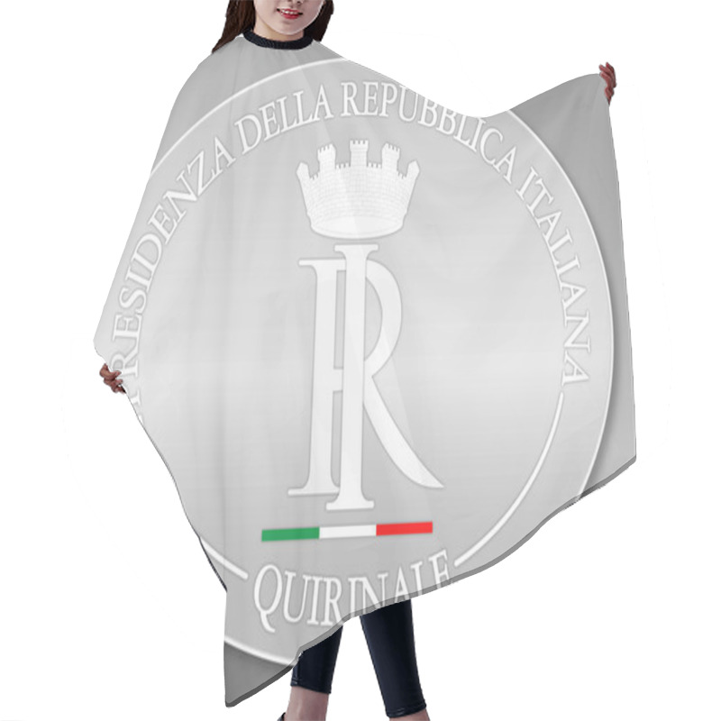 Personality  Oval Coat Of Arms Of The President Of The Italian Republic, Vector Illustration Hair Cutting Cape