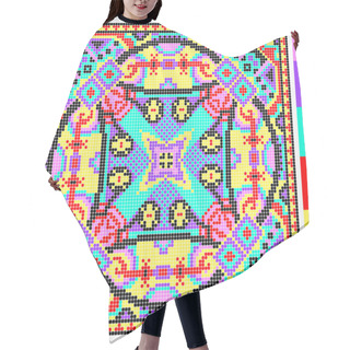 Personality  Geometric Square Pattern For Cross Stitch Ukrainian Traditional Hair Cutting Cape