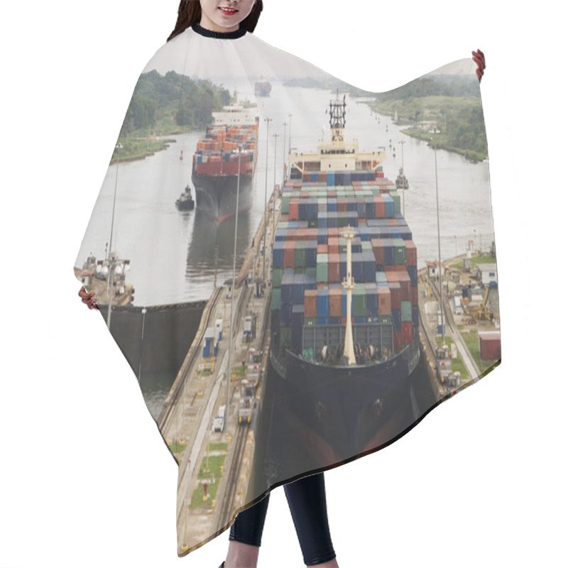 Personality  Cargo Ship In Panama Canal Hair Cutting Cape