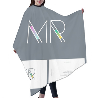 Personality  Line Letters Logo MR Hair Cutting Cape