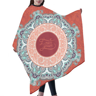 Personality  Round Ornamental Frame, Circle Floral Background, Mandala Patter Hair Cutting Cape