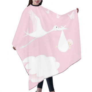 Personality  Baby Newborn And Stork Hair Cutting Cape