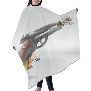 Personality  Vector Illustration Of A Abstract Gun. Hair Cutting Cape