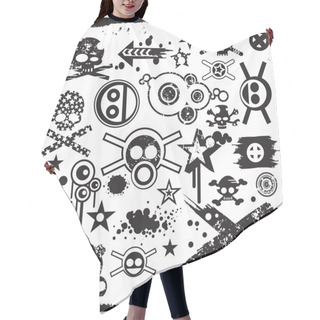 Personality  Grunge Skulls And Design Elements Hair Cutting Cape