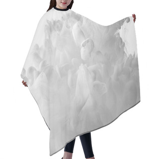 Personality  Abstract White Swirls Of Paint On White Background Hair Cutting Cape