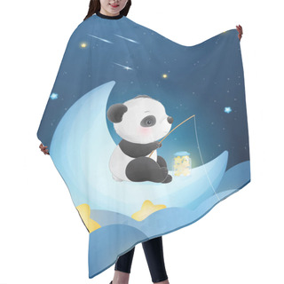 Personality  Cute Doodle Panda With Watercolor Illustration Hair Cutting Cape