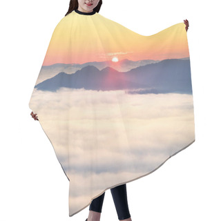 Personality  Foggy Sunrise In The Carpathian Mountains Hair Cutting Cape