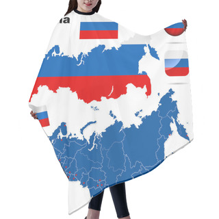 Personality  Russian Federation Vector Set. Hair Cutting Cape