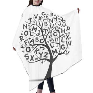 Personality  Art Tree With Letters Of Alphabet For Your Design Hair Cutting Cape