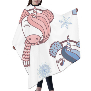 Personality  Cute Winter Animals Seamless Pattern Hair Cutting Cape