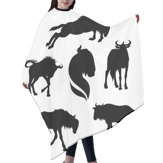 Personality  Wildebeest Set Vector Hair Cutting Cape