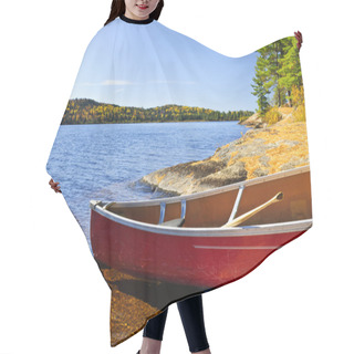 Personality  Red Canoe On Shore Hair Cutting Cape